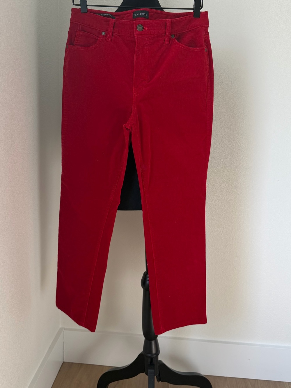 Talbots Red Straight-Leg Corduroy Jeans